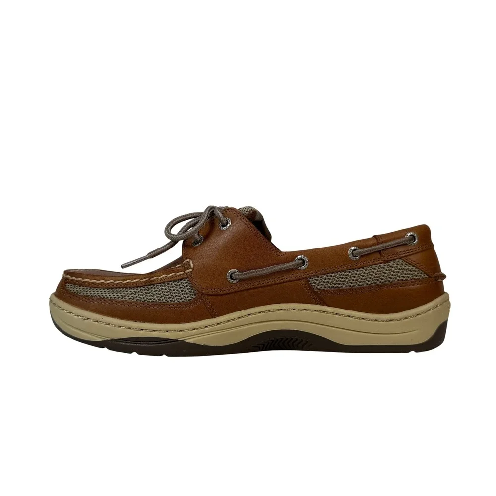 Sperry Top Sider Tarpon Boat Shoes Mens 10 Tan Brown Leather 2 Eye 0771253